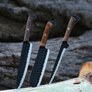 Ensemble de couteaux de cuisine de style vintage fait à la main en tendance lame en acier martelé ensemble de couteaux de chef 3 pièces avec sac de transport en cuir - Product Image 5