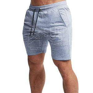 Shorts de sport pour hommes OEM avec cordon de serrage, mi-longueur, uni, logo personnalisé, fournisseur de shorts de fitness pour l'entraînement, le sport et les vêtements de sport - Product Image 1