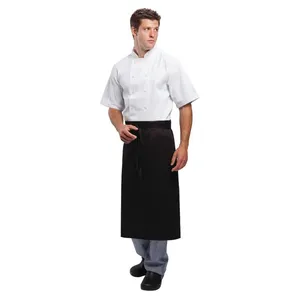 厨房厨师半长厨师围裙酒店服务员围裙西餐厅便宜散装100% 高品质聚酯