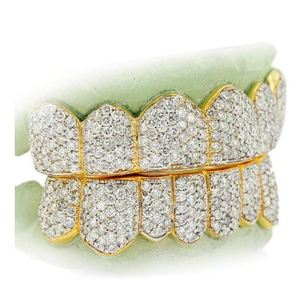 8 Top 8 Bottom Fully Iced Moissanite Diamond Hip Hop Grillz 925 Sterling <b>Silver</b> Custom Fine Tooth Grillz Top 8 Hip Hop Grillz - Product Image 2