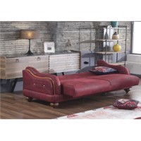Canapé trois places en bois Miranda Chesterfield – Design européen moderne de luxe, modulaire, pour appartement, hôtel, entrepôt, salon