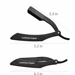 Navaja de Afeitar Profesional LUMINEX IMPEX, Hoja Única de Acero Inoxidable, Mango de Madera, Kit de Afeitado Portátil, Modelo A1 - Product Image 2