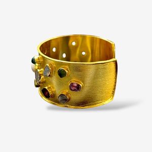 Brazalete Ajustable de Latón Puro 100% Hecho a Mano, Diseño Floral Moderno, Personalizable en Forma y Empaque, de MS Handicraft - Product Image 4
