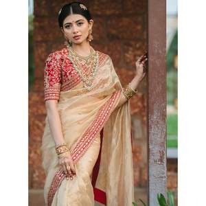 Saree avec Designer Surat Blouse Matériel Bollywood Indian Broderie Sari avec Blouse Grossiste Torque Couleur Saree - Product Image 3