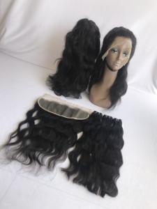 Perruques frontales ondulées naturelles 13x4 + 3 paquets, cuticule vierge brute alignée, trame péruvienne naturelle Remy, offre spéciale - Product Image 2