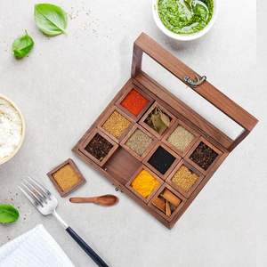 Plateau en bois divisé avec couvercle, plateau de service pour collations, bol à bonbons, plateau à fruits secs, compartiment pour collations, organisateur de nourriture sèche, plateau à nourriture - Product Image 5