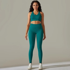 Workout High Rise Seamless Yoga Set Women Sport Bra <b>Crop</b> Top High Waist Shorts Yoga <b>Leggings</b> Sets Fitness Gym Workout Clothing - Product Image 5