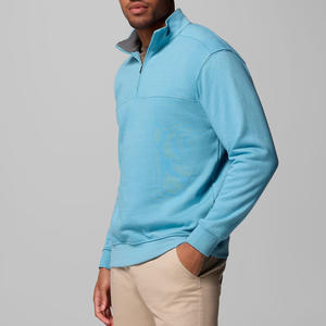 Sweat-shirt pour homme à manches longues avec col montant et fermeture éclair, tissu en coton/polyester pour une coupe décontractée, service OEM, vente en gros - Product Image 5