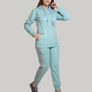 Conjunto de chándal de dos piezas cómodo y sencillo para mujer, conjunto de dos piezas con dobladillo y puños acanalados, chándal para mujer con OEM - Product Image 5