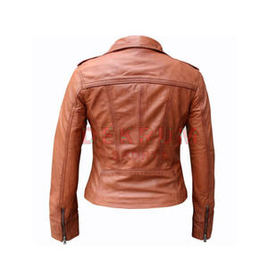 Concevez votre propre motard femmes en cuir véritable vestes femmes utilisent veste en cuir à vendre en ligne - Product Image 2