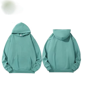 Pull à capuche de coupe régulière en molleton de coton épais pour hommes avec logo personnalisé et style streetwear - Product Image 5