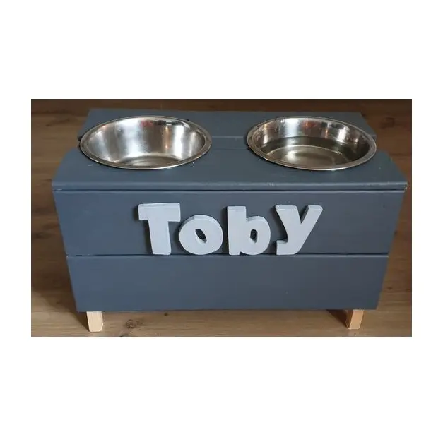 Bol pour chat personnalisé avec nom et décoration pièce maîtresse de table de qualité supérieure Mangeoire pour chien en bois