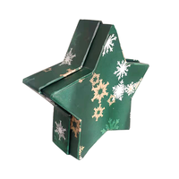 Boîte à bijoux en forme d'étoile gris vert foncé Boîte cadeau en matériau recyclé rigide avec stratification mate pour l'emballage des bijoux
