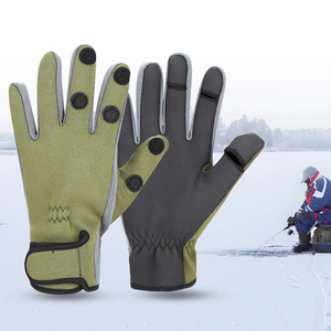 Gants de pêche unisexes imperméables antidérapants extensibles avec fermeture auto-agrippante, doigts amovibles, matière nylon respirante, intelligents et polyvalents - Product Image 6
