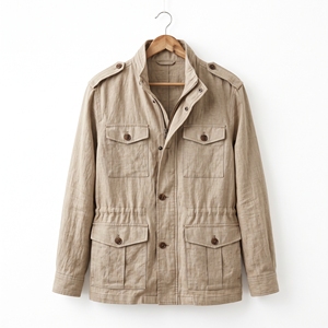 Men's Winter Solid Polyester/Cotton Cargo <b>Jacket</b> <b>Lightweight</b> Utility Casual XL OEM ODM Wholesale Factory Custom Logo Low MOQ - Product Image 3