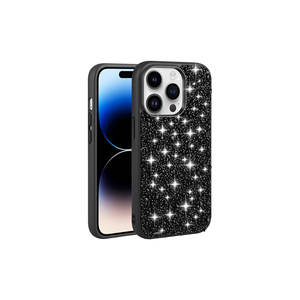 Étui en silicone anti-traces de doigts de luxe, design en strass, coque protectrice brillante pour iPhone 14 Pro - CPPL Linea Series Inspired INS - Product Image 1