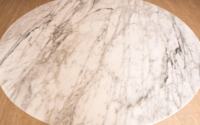 Mesa de Comedor de Madera Maciza de Lujo Premium con Cubierta de Mármol, Diseño Moderno Ecológico, Muebles para el Hogar Duraderos de Alta Calidad para 4 Personas