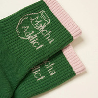 Calcetines Deportivos BCSI con Logotipo Personalizado, Diseño con Texto para Amantes del Matcha, Antideslizantes, Transpirables, de Secado Rápido, para Yoga, Pilates, Gimnasio, Interior, para Mujer