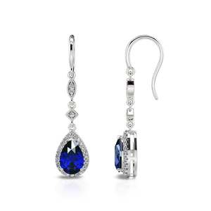 Boucles d'oreilles pendantes en argent sterling de forme poire Jeulia - Product Image 2