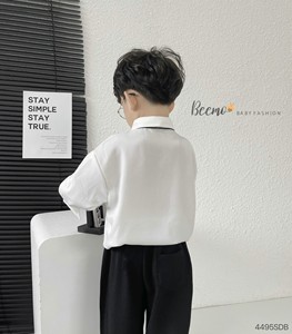 Hiver Ensemble de 3 pièces de style coréen Hommes Étudiants Bébé Garçons Hot Trend Slide Shirt Tie In-Stock On-Sale Wholesale Baby Clothes - Product Image 6