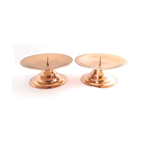 Bougeoirs en cuivre Bougeoir fait à la main 3 pièces avec objets décoratifs de table et forme ronde au meilleur prix - Product Image 3