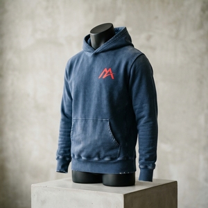<b>Men's</b> <b>Navy</b> Blue Graphic Pullover Hoodie <b>Fleece</b> Sweatshirt Streetwear Fashion Casual Hooded Top Custom Wholesale OEM ODM Apparel - Product Image 6