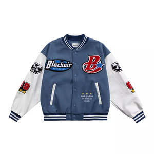 Veste universitaire personnalisée 100% laine et cuir véritable avec broderie en chenille Style lettreman d'hiver - Product Image 1