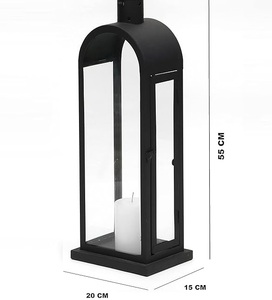 Luxury <b>Black</b> Iron <b>Candle</b> <b>Lantern</b> Stand with Modest Texture Finish for Home Decor Christmas Weddings Includes <b>Candle</b> Holders - Product Image 1