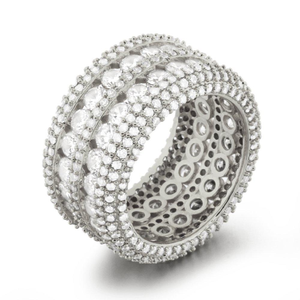 Lujoso Pave Diamante natural Forma redonda Diamante Anillo de bodas Joyería fina Oro de 14 quilates - Product Image 3