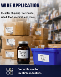 2.25"x4" Black Backing Perforated <b>Waterproof</b> Blank Thermal <b>Labels</b> for Shipping & Barcode Printing - Product Image 6