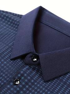 Camiseta Polo de golf elegante con estampado gráfico a cuadros de 220 GSM para hombre, camisa informal de manga corta con solapa para verano y primavera, ropa para exteriores - Product Image 4