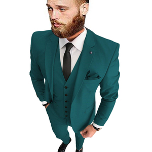 High Quality 2023 Blue Men's Blazer Jacket Low MOQ Plaid Long Coat Design Breathable Feature - Product Image 1