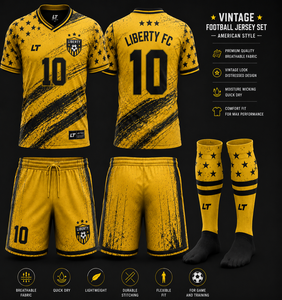 Vintage <b>Soccer</b> Jersey Set American Style Football Uniform Short Sleeve Teamwear Custom Print Sports Apparel - Product Image 2
