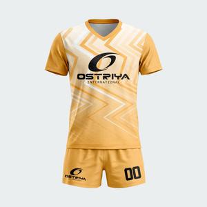 Ensembles d'uniformes de volley-ball pour hommes 100 % polyester, manches courtes, personnalisables, imprimés, respirants, antibactériens, logo frontal, faible MOQ - Product Image 5