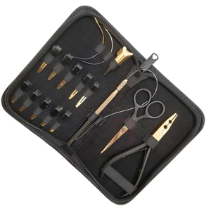 Kit d'outils professionnels de haute qualité en acier inoxydable pour extensions de cheveux avec pinces crocodiles et outils capillaires essentiels - Product Image 1