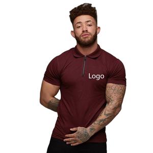 Custom Logo 1/4 Zip <b>up</b> for Polo T <b>Shirts</b> for Men Plain Workout Mens Polos Solid Pattern 100% Cotton Canvas Puff Printing Methods - Product Image 1