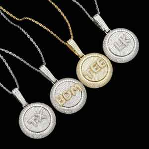 À la mode Leb cultivé diamant lettres pendentif 925 argent personnalisé personnalisé Hip hop bijoux avec tourbillonnant lettres conception rotative - Product Image 6