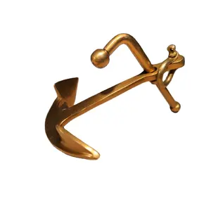 Pisapapeles de ancla de latón envejecido, Decoración de mesa costera, decoración náutica y recuerdos, pisapapeles, accesorios de escritura y Escritorio - Product Image 1