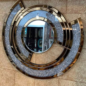 Custom Industrial Design Glass <b>Mirror</b> Frame in Round Shape and Multiple Colors for Wall <b>Mosaic</b> - Product Image 1