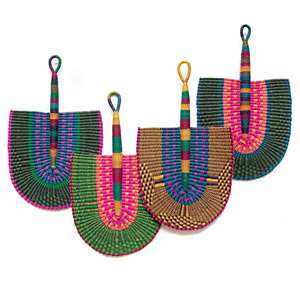 Abanicos de hierba marina tejida para accesorios decorativos de boda, abanico de mano de hierba marina de alta calidad - Product Image 6