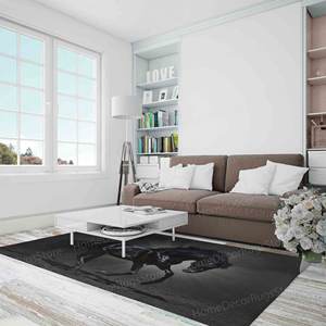 Alfombra con Estampado de Caballo Negro - Alfombra Moderna para Interiores, Oficina, Estilo Loft, Alfombra de Animales, Alfombra Gobelino - Product Image 5