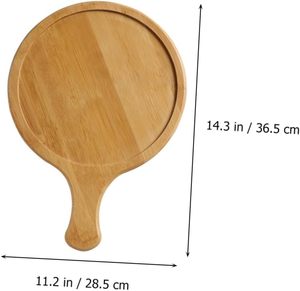 11 Round Pizza Board Cake Lifter Spatule Planche à fromage en bois Plateaux à dîner Cercle Gâteau Pan Spatule Serveur Paddle Pizza - Product Image 5