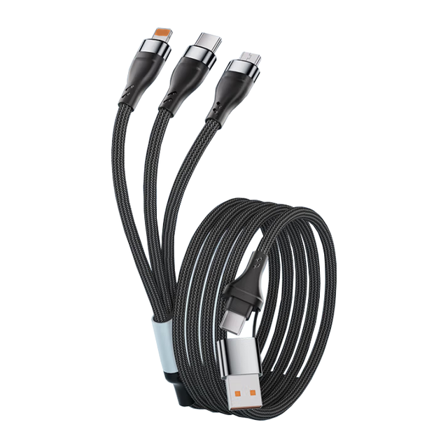 High Quality 60W 2 in 3 Nylon Braided Charging Cable for Mobile Phone