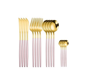 Juego de Cubiertos de Metal con Mango Largo y Delgado, Esmalte Blanco, Chapado en Oro, para Mesa de Comedor en Casa y Restaurante - Product Image 4