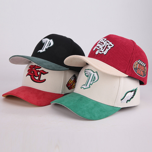 High Quality Custom Embroidery Logo Suede 5 Panel Curved Brim <b>Satin</b> <b>Lined</b> Sports Baseball Caps - Product Image 3