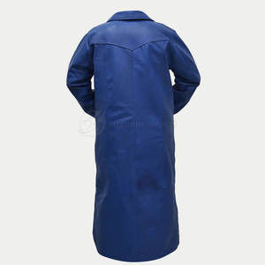 เสื้อโค้ทหนังแท้สีดำสำหรับผู้ชายเสื้อคลุมกันหนาวพิมพ์ลายอูฐ - Product Image 2