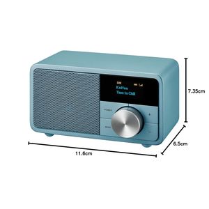 Radio Transistorizada FM Sangean DDR7 Mini Azul Estilo Retro, 4 Bandas, Material Plástico, Pantalla, Función de Reloj, Música MP3 - Product Image 3