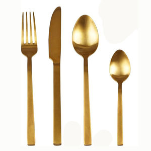 Ensemble de couverts en acier inoxydable au design contemporain de qualité supérieure avec finition dorée en grande taille d'Inde pour Western Party - Product Image 3