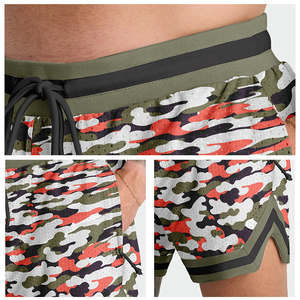 Shorts en maille pour le sport et le style décontracté, pour le basketball, la salle de sport, athlétique, shorts en maille double couche pour hommes - Product Image 5