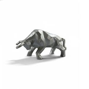 Figurine d'éléphant minimaliste moderne, sculpture en métal aluminium, finition argentée, animal abstrait, décoration de la maison, décoration de bureau, Noël - Product Image 5